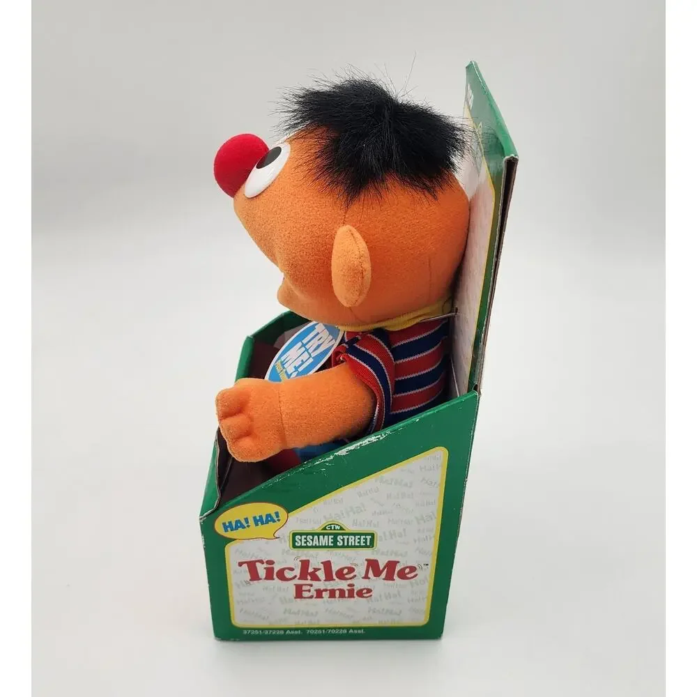 Sesame Street Ernie Vintage Plush Tyco 1996 Tickle Me Laugh Vibrate Kid Toy Work